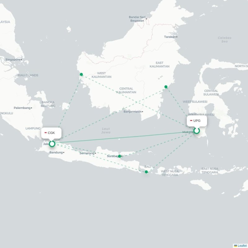 UPG - CGK route map
