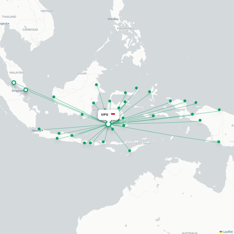 Route map Kabupaten Maros  UPG airport