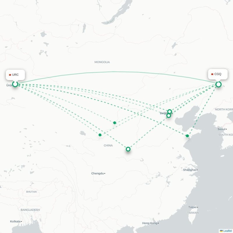 URC - CGQ route map