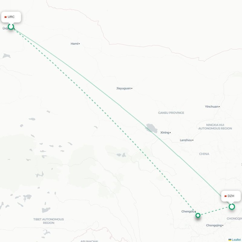 URC - DZH route map