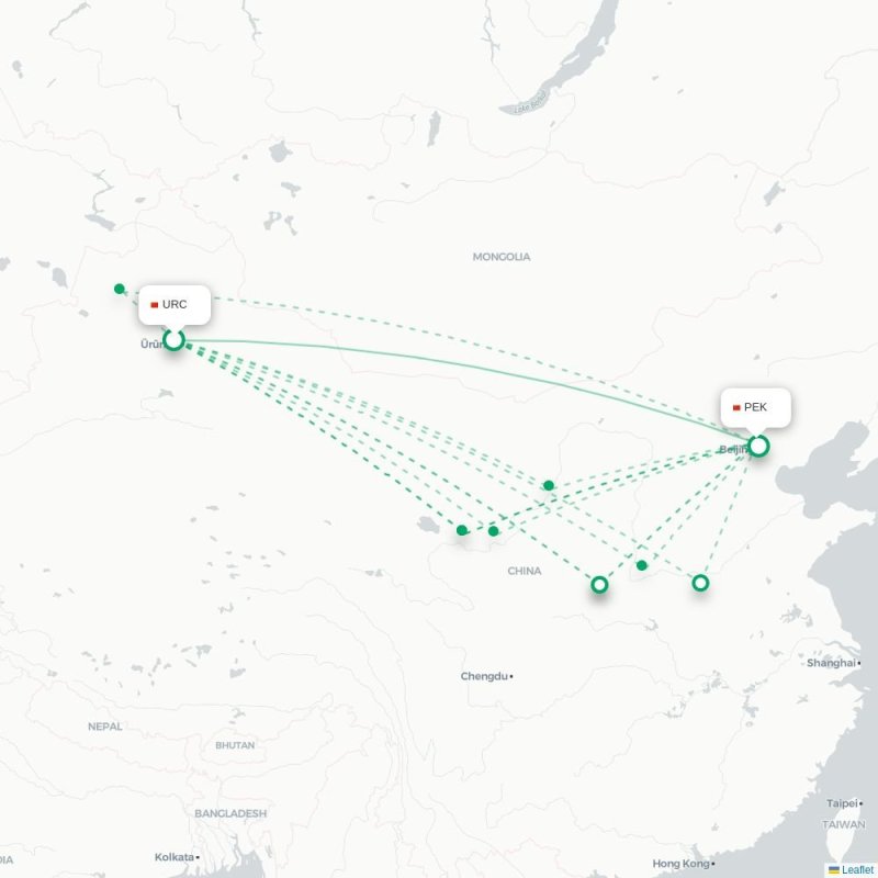URC - PEK route map