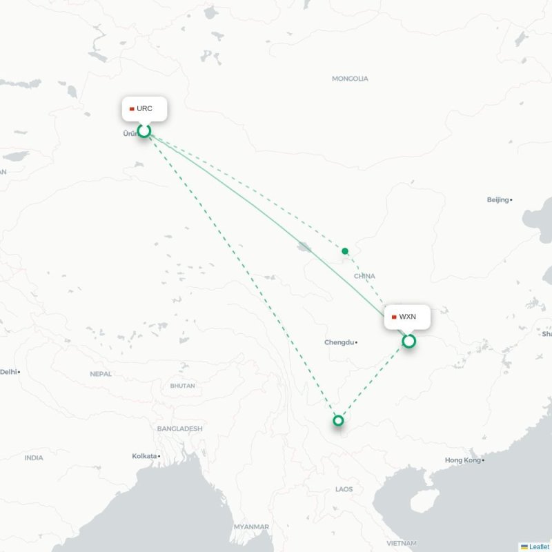 URC - WXN route map