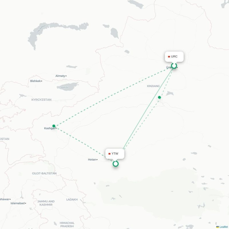 URC - YTW route map