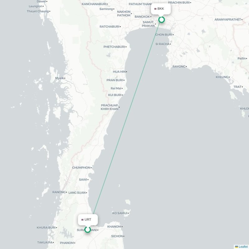 URT - BKK route map