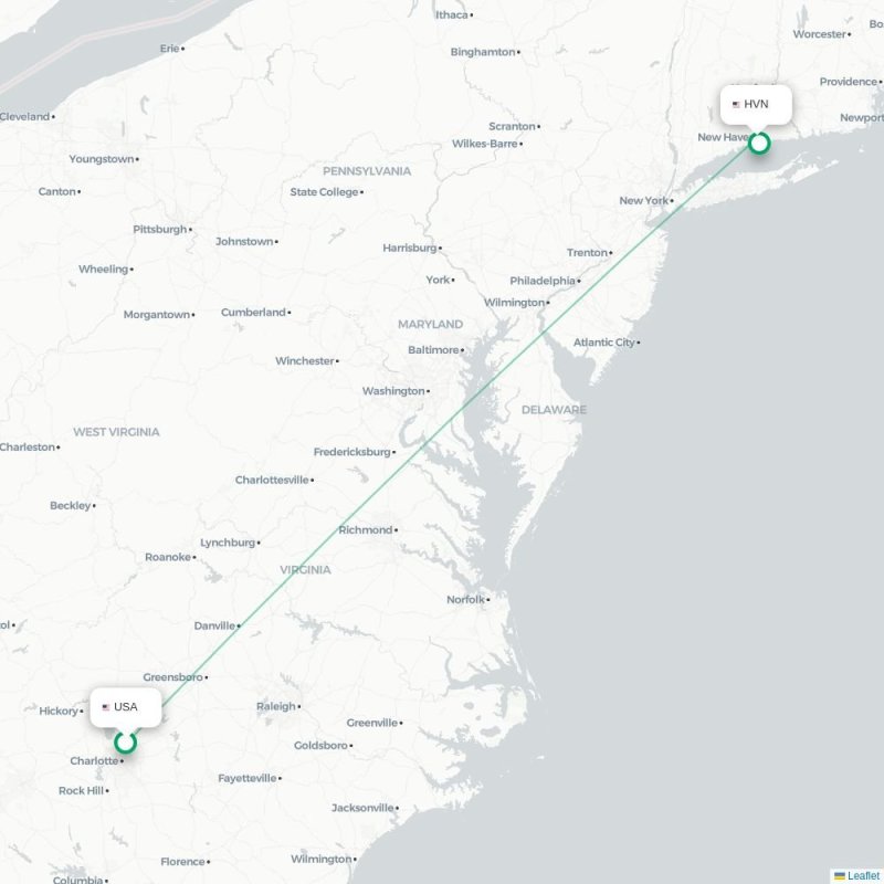 USA - HVN route map