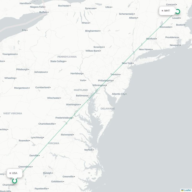 USA - MHT route map