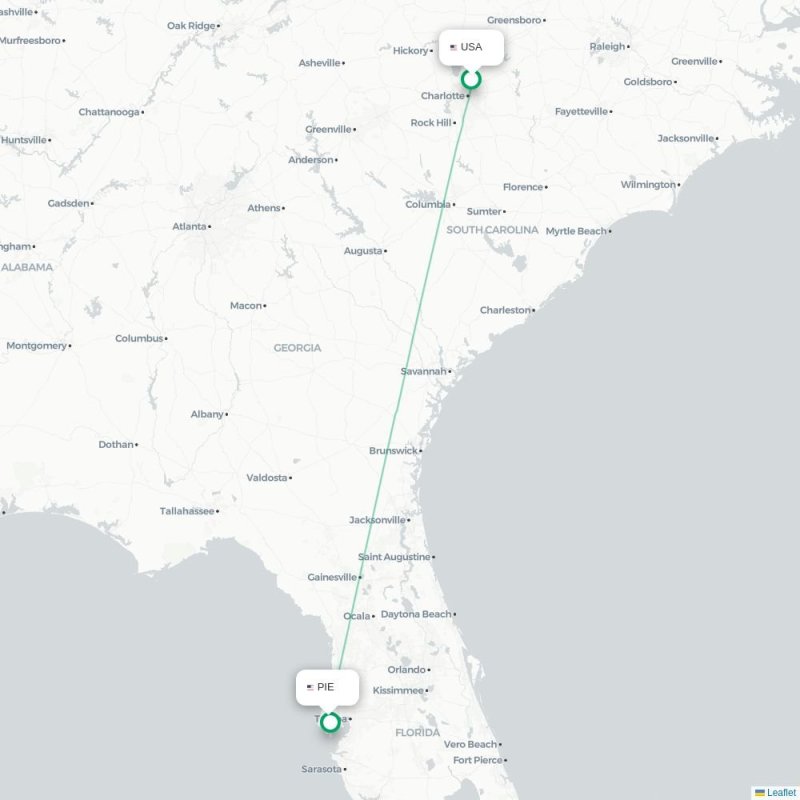 USA - PIE route map