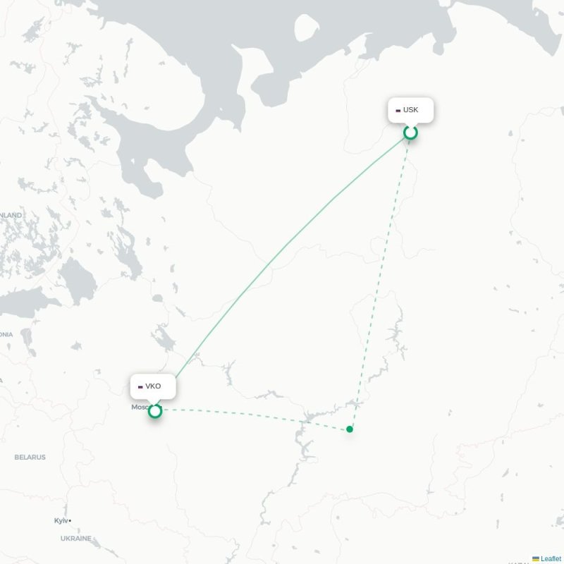 USK - VKO route map
