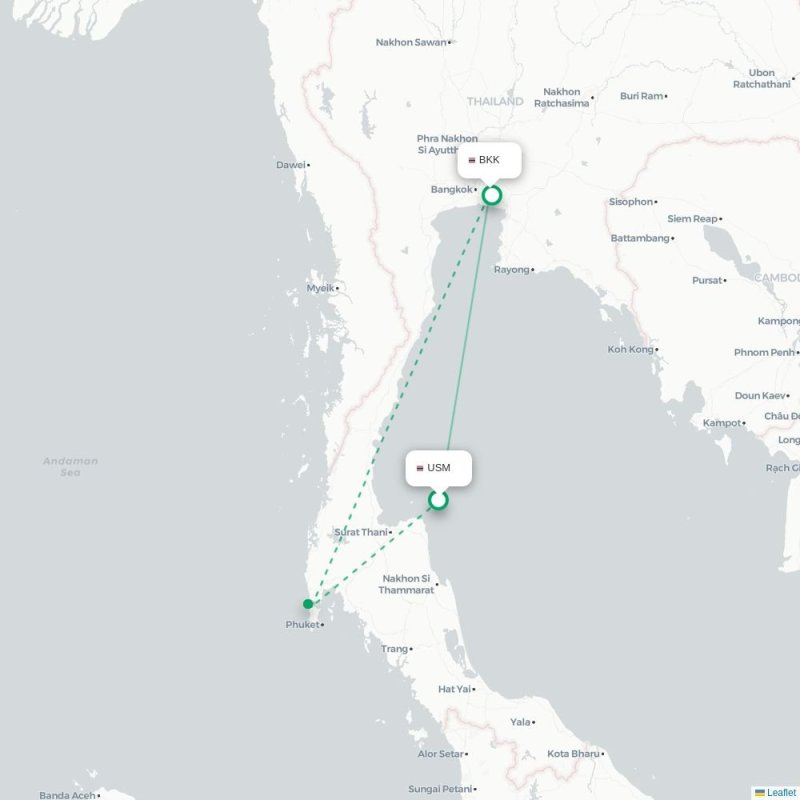 USM - BKK route map