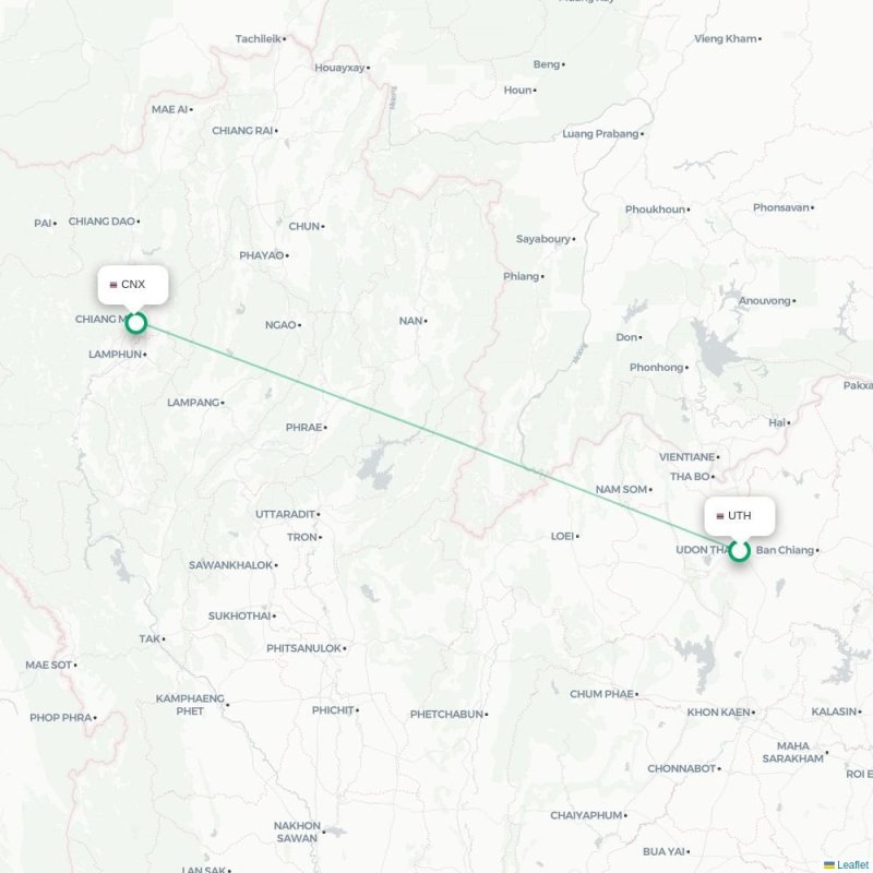 UTH - CNX route map