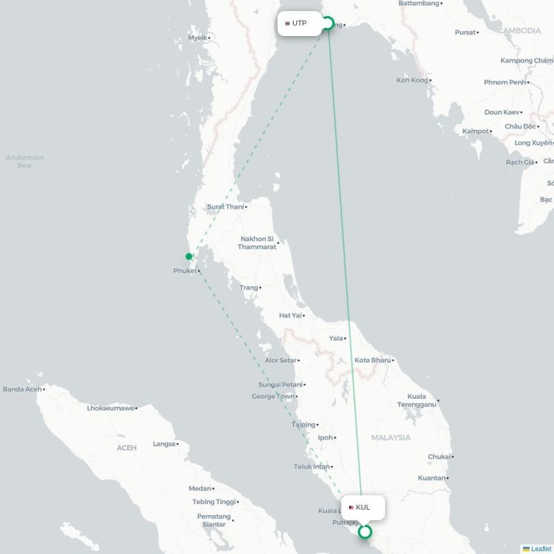 UTP - KUL route map