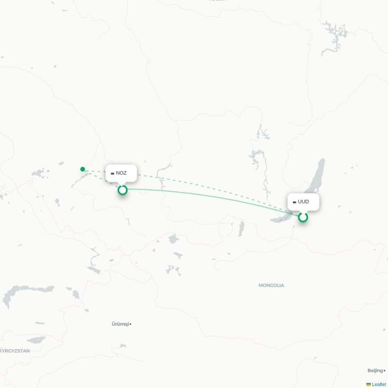 UUD - NOZ route map