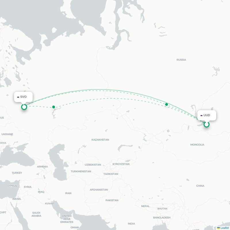 UUD - SVO route map