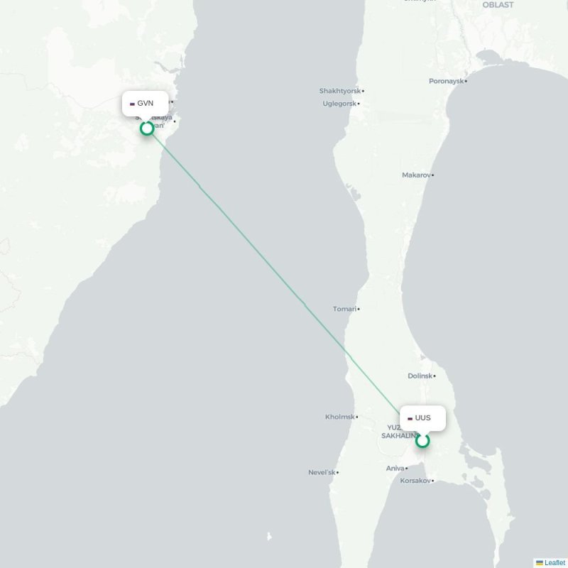 UUS - GVN route map