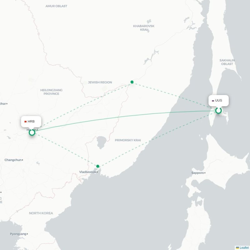UUS - HRB route map