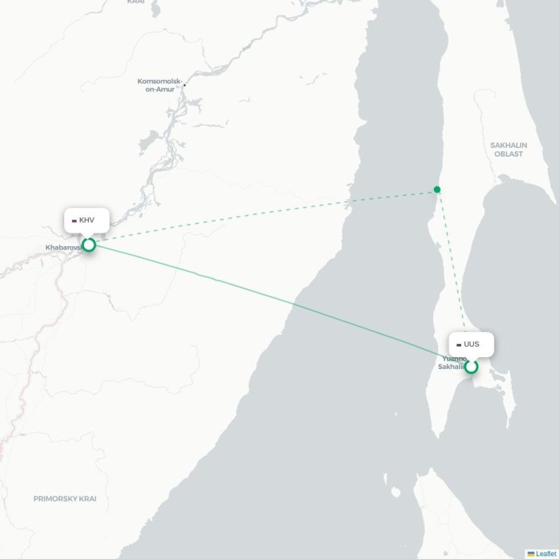 UUS - KHV route map