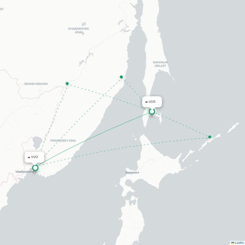 UUS - VVO route map