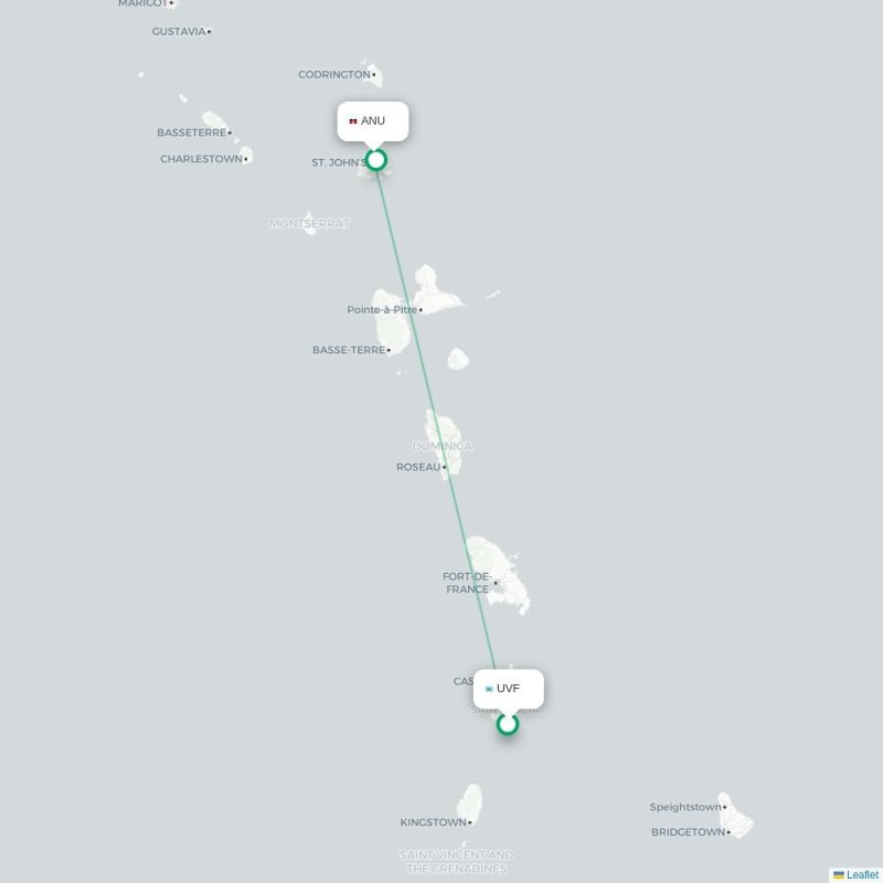UVF - ANU route map