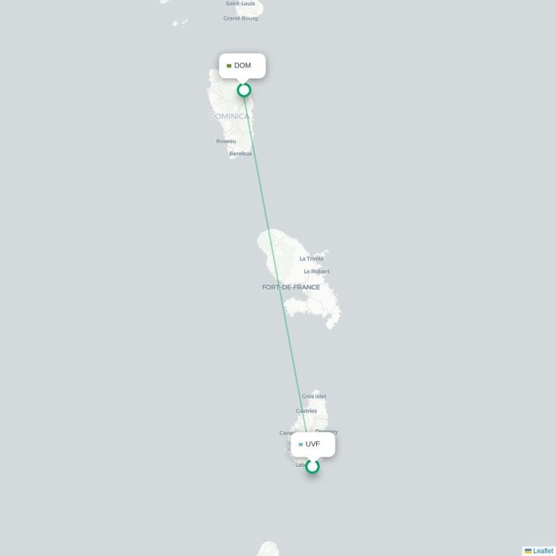 UVF - DOM route map