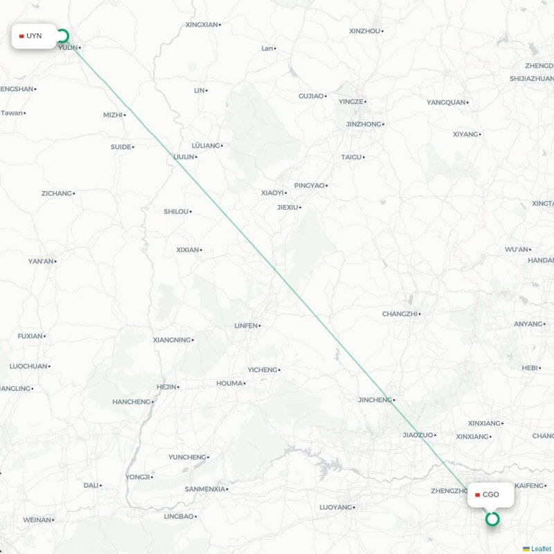 UYN - CGO route map