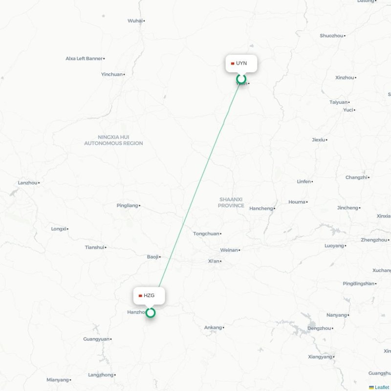 UYN - HZG route map
