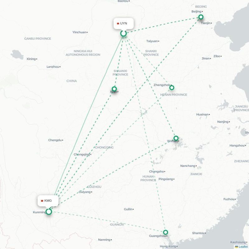 UYN - KMG route map