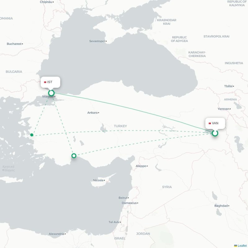 VAN - IST route map