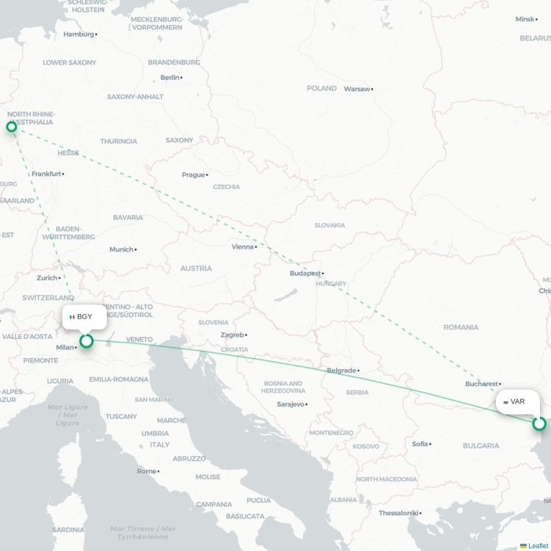 VAR - BGY route map