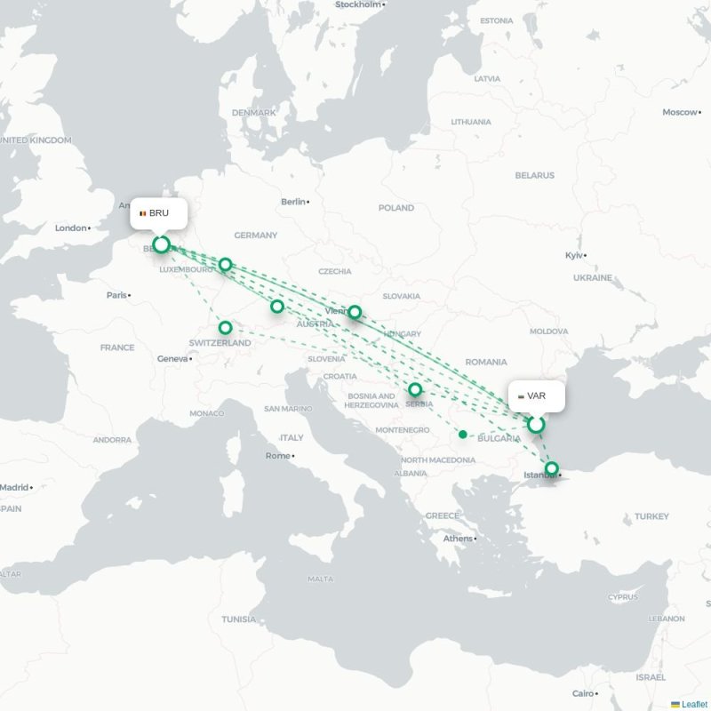 VAR - BRU route map