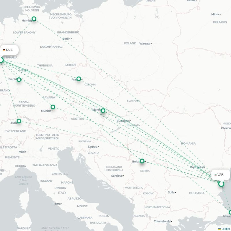 VAR - DUS route map
