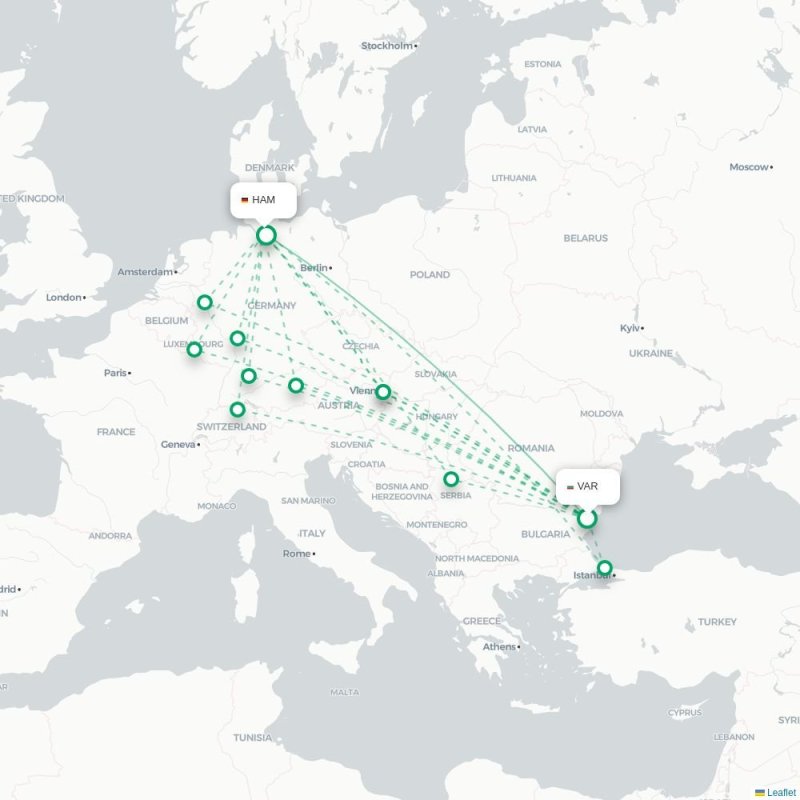 VAR - HAM route map