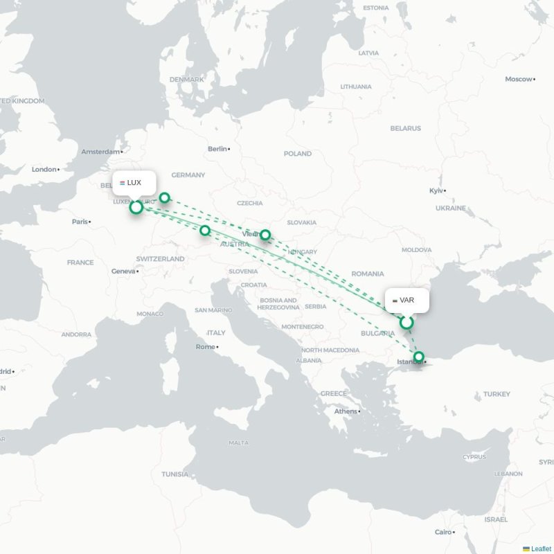 VAR - LUX route map
