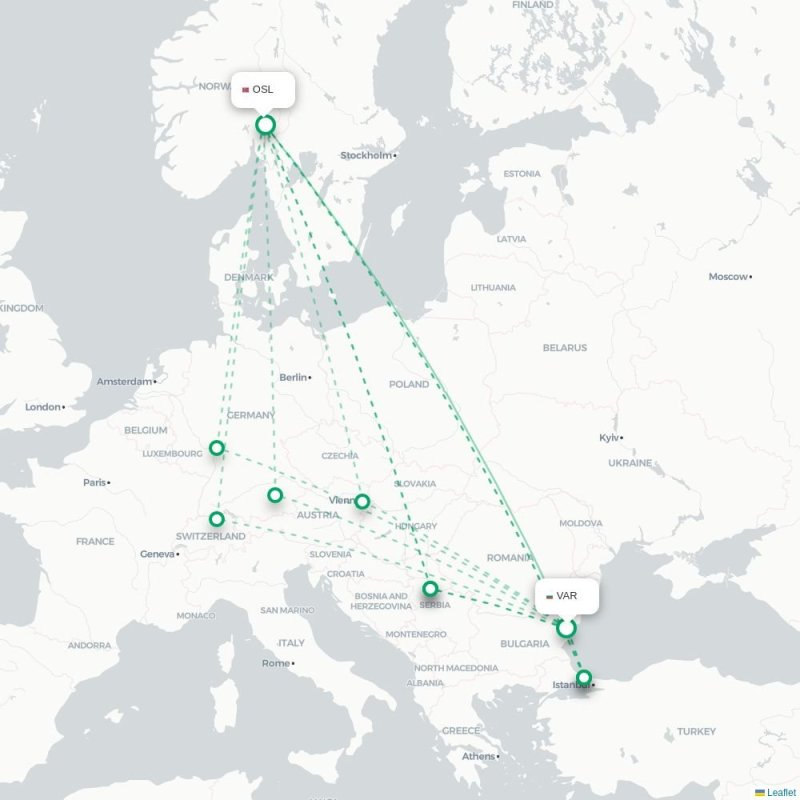 VAR - OSL route map