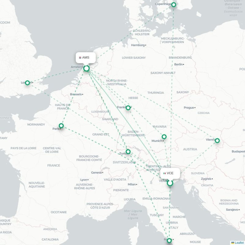 VCE - AMS route map