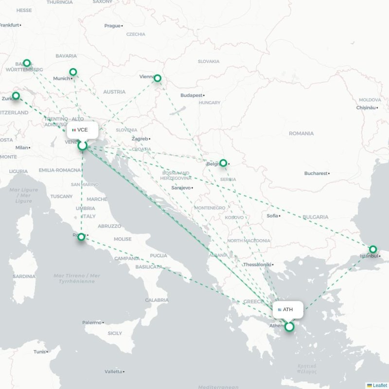 VCE - ATH route map