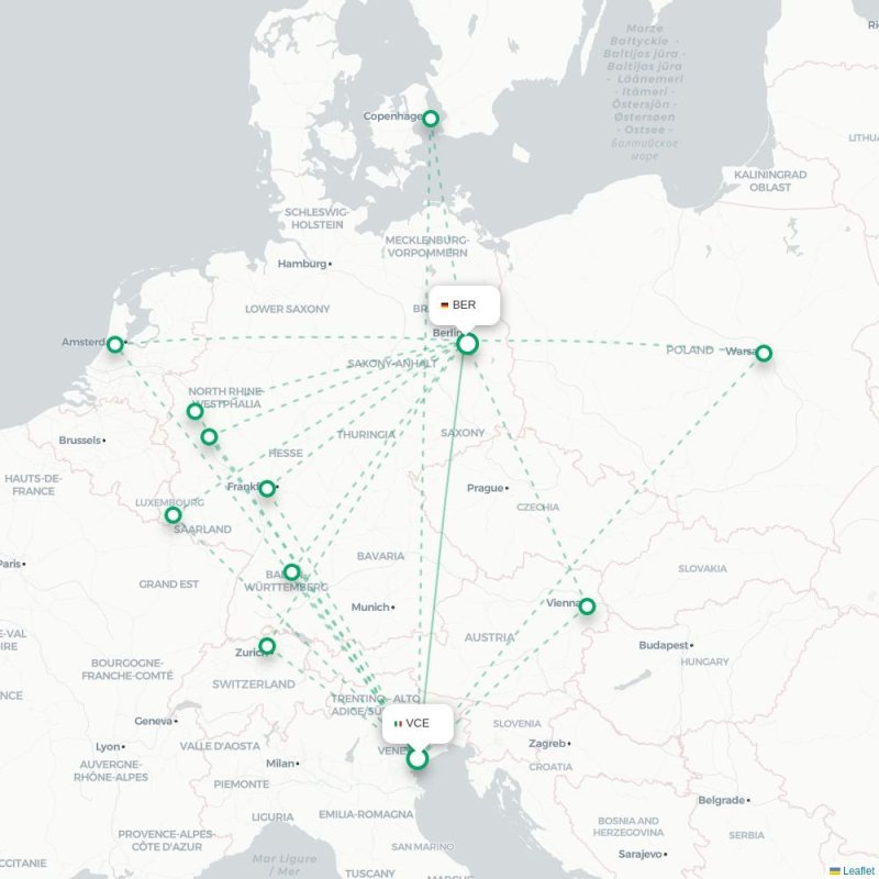 VCE - BER route map