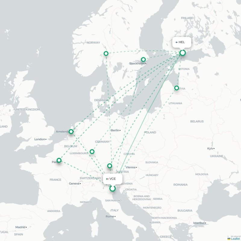 VCE - HEL route map