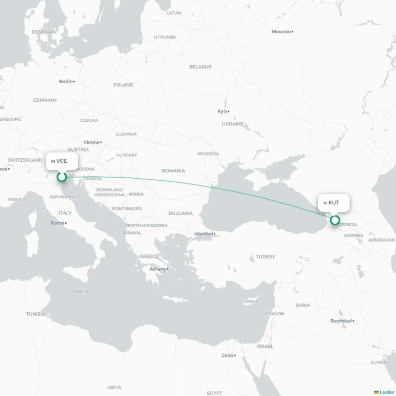 VCE - KUT route map