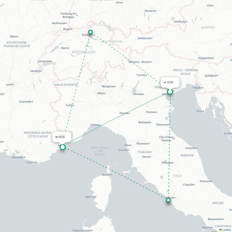VCE - NCE route map