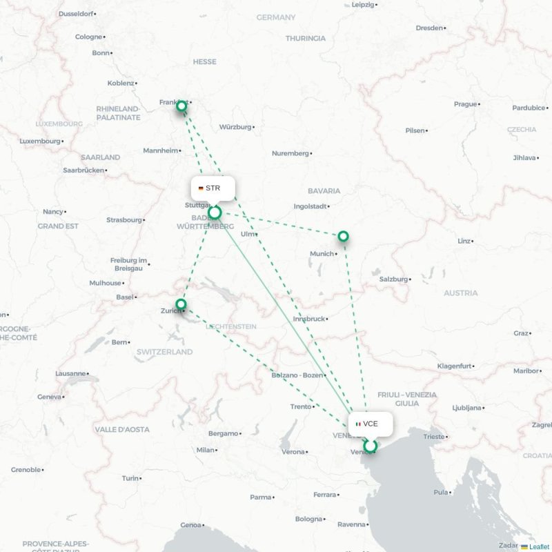 VCE - STR route map