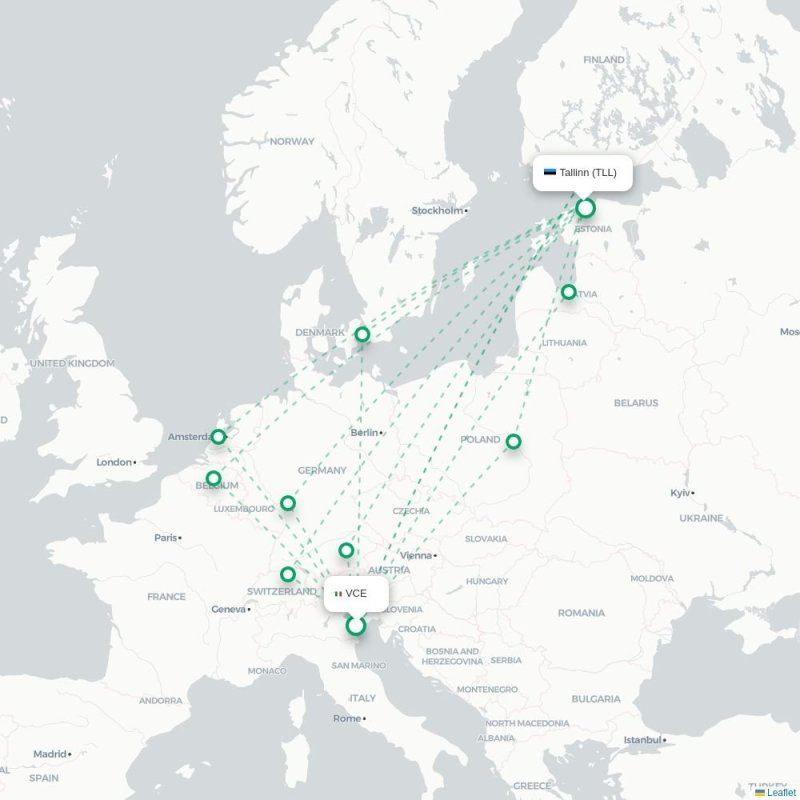 VCE - TLL route map