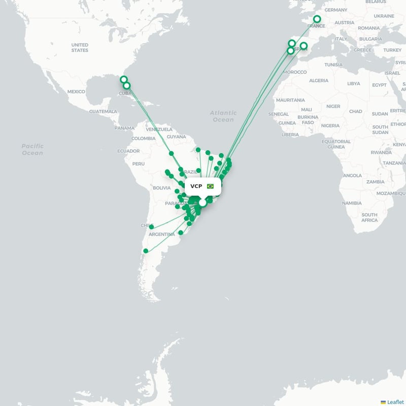 Route map Campinas  VCP airport