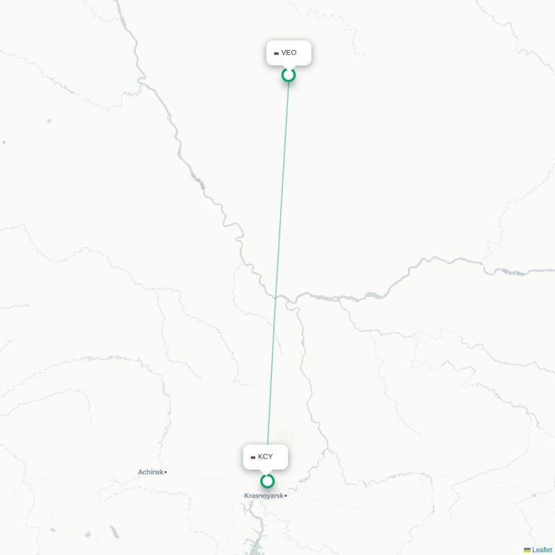 VEO - KCY route map