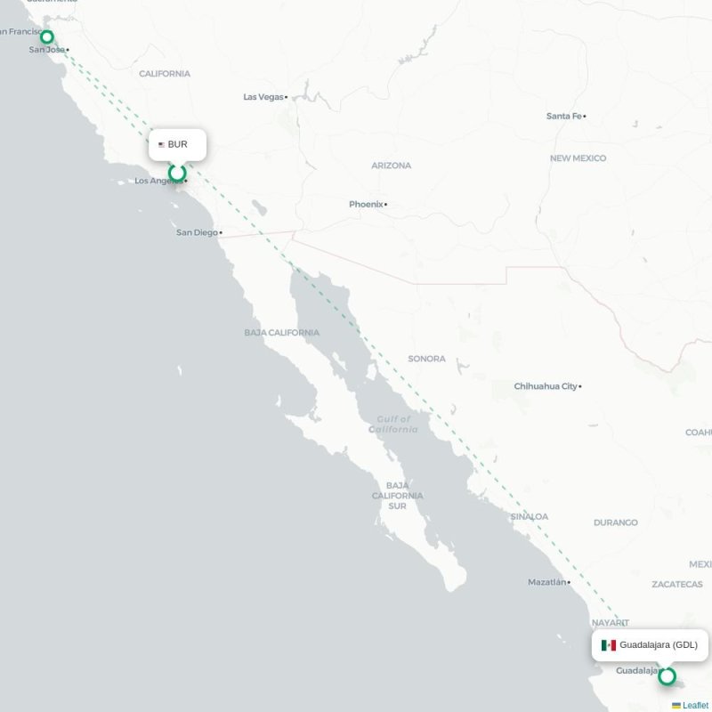 VER - GDL route map