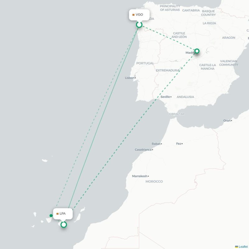 VGO - LPA route map