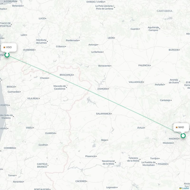 VGO - MAD route map