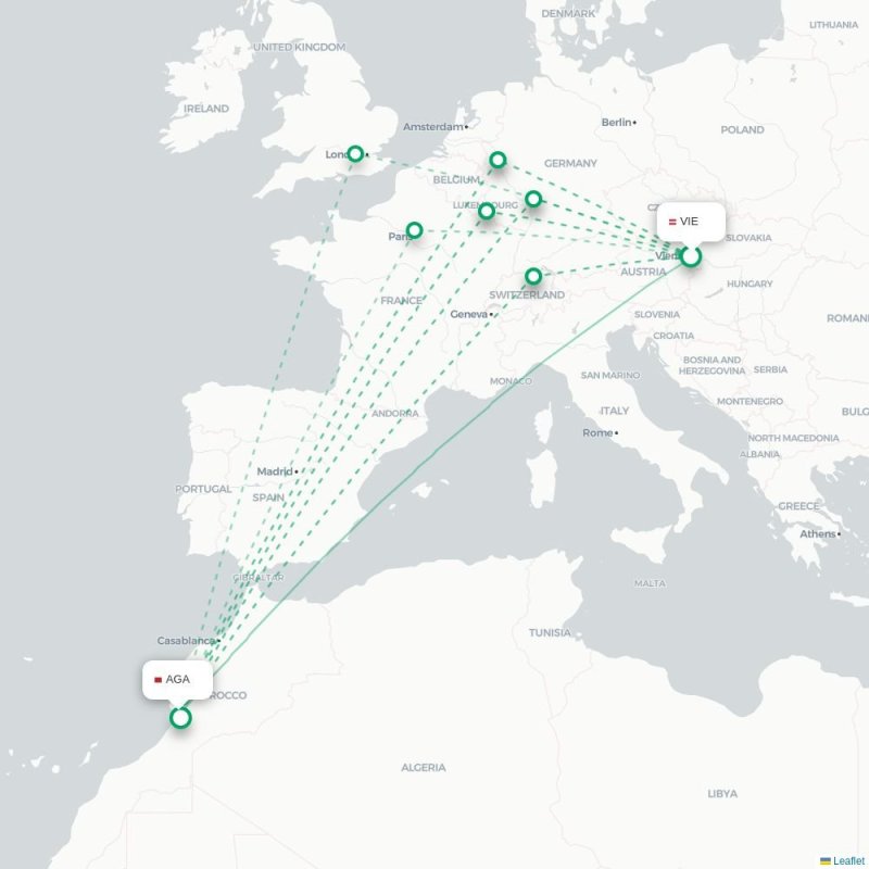 VIE - AGA route map
