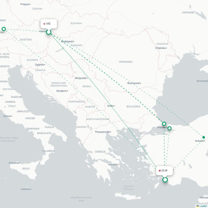VIE - DLM route map