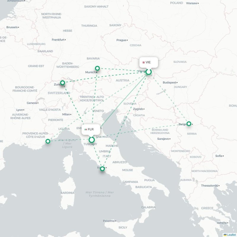 VIE - FLR route map