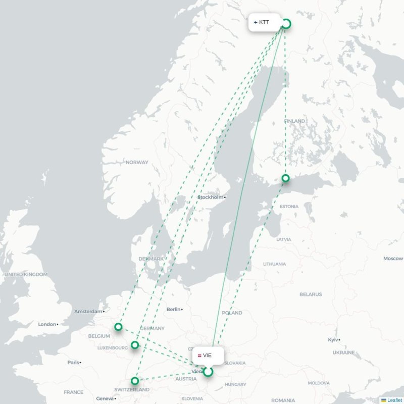 VIE - KTT route map